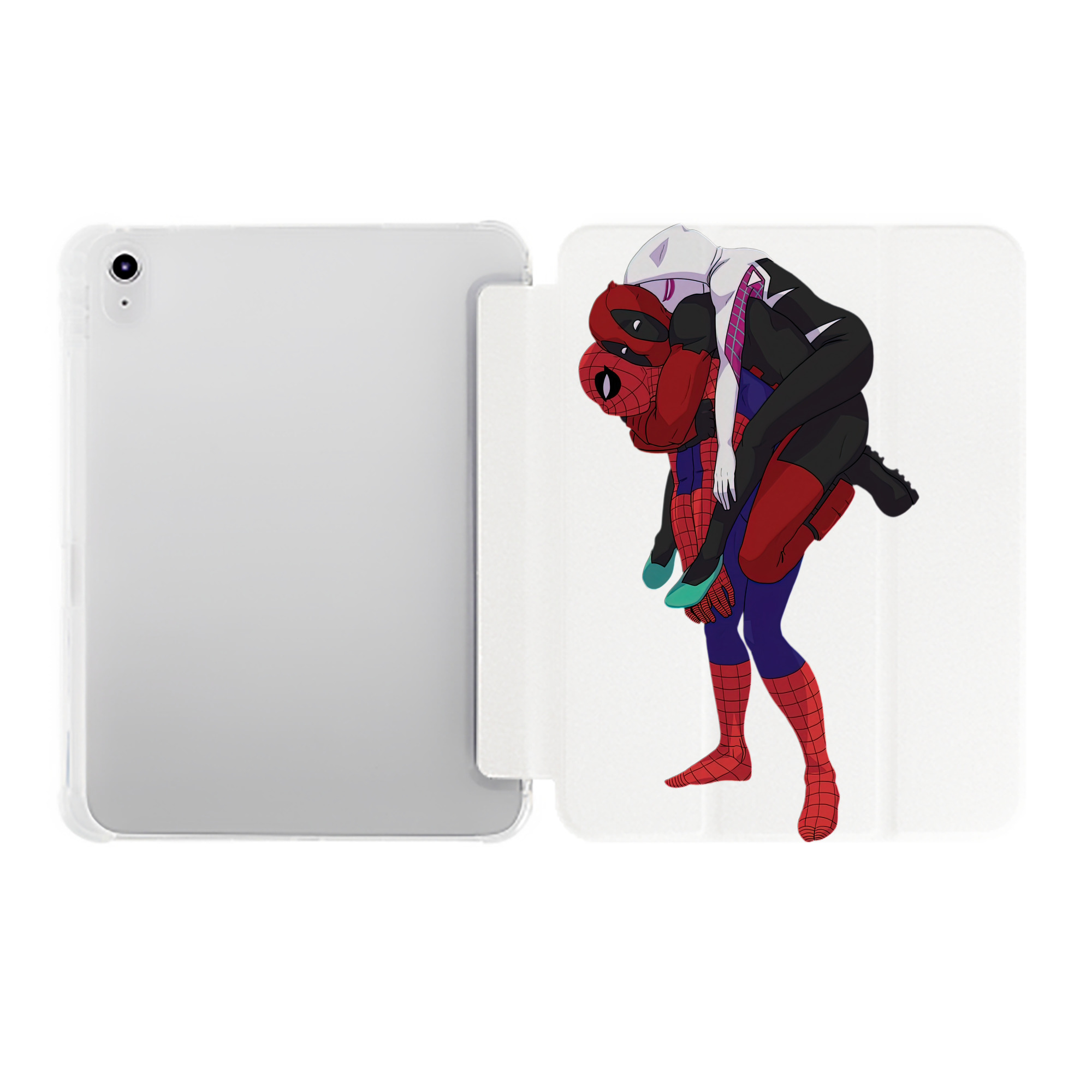 （画像用） Deadpool デッドプール IPad ケース ペン収納付き 三つ折りスタンド PUレザー×シリコン 対応機種9.5/10.5/10.9インチ